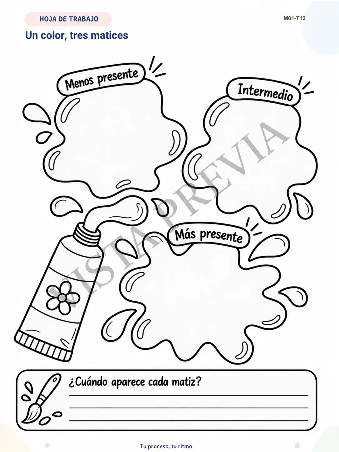 Vista previa de Un color, tres matices